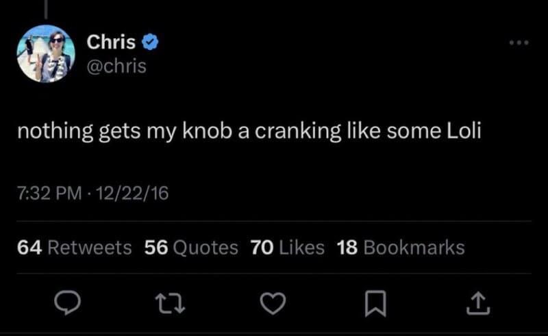 chris from mr beast tweet delete loli porn
