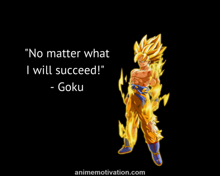 No matter what I will succeed. - Goku