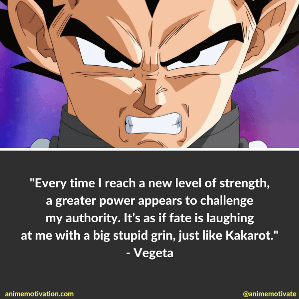 Every time I reach a new level of strength, a greater power appears to challenge my authority. It’s as if fate is laughing at me with a big stupid grin, just like Kakarot.