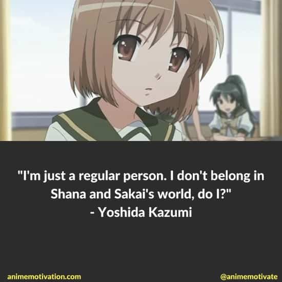 yoshida kazumi quotes shakugan no shana