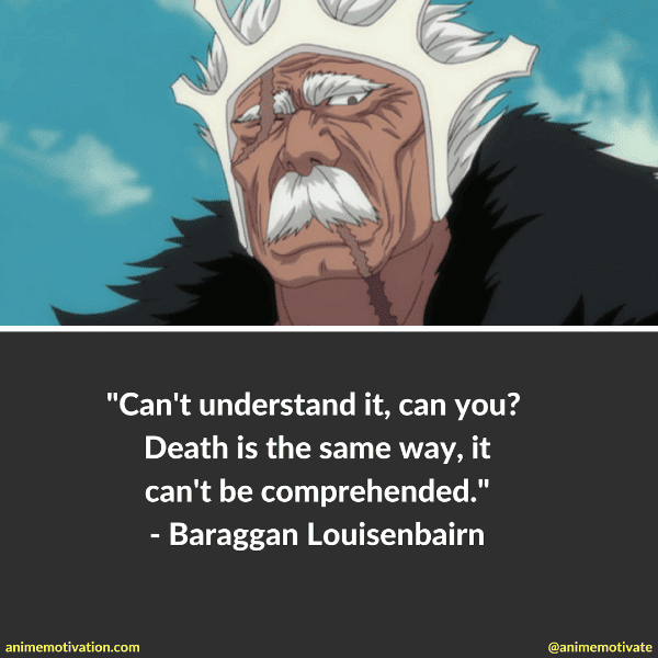 Can't understand it, can you? Death is the same way, it can't be comprehended. - Baraggan Louisenbairn