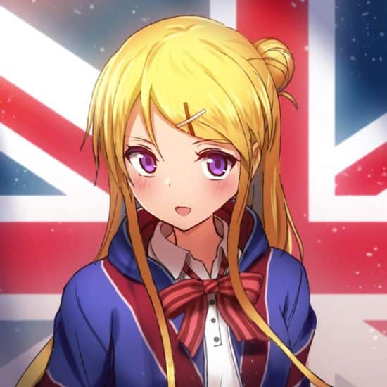 anime british blonde girl england flag