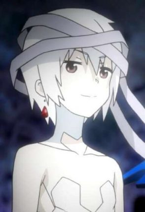 Personagem de anime garota bruxa com fundo branco gerado por ia