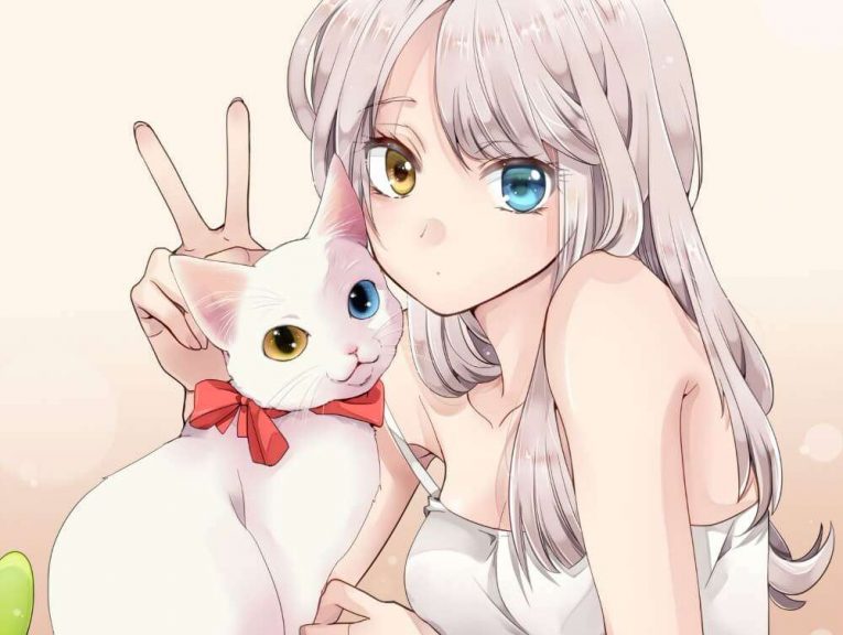 anime girl white hair 1