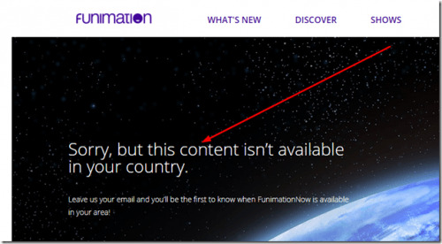 Funimation Screenshot Not Available In Your Country