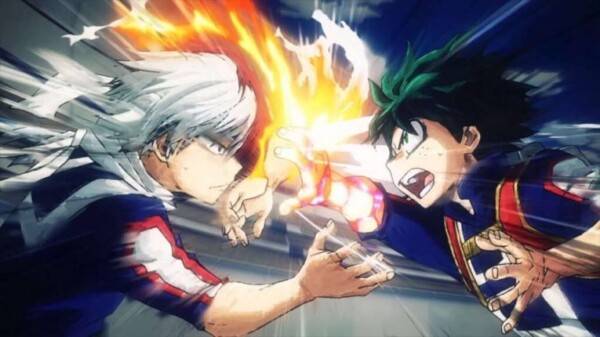 my hero academia anime izuku midoriya and shoto todoroki