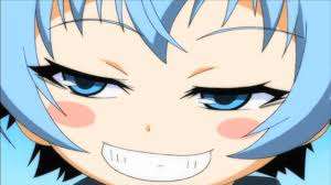 Smug Face Anime Girl Blue Hair