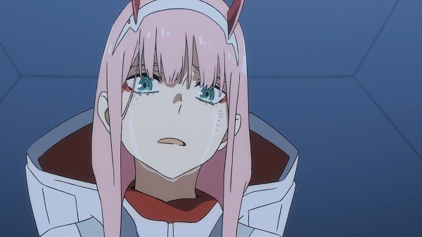 darling in the franxx zero two crying