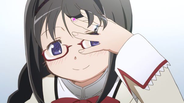 Homura akemi smiling glasses