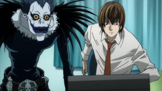 death note light and ryuk