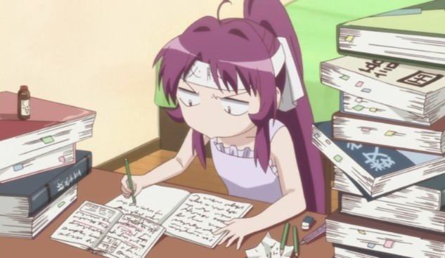 anime girl purple hair studying e1555514054237