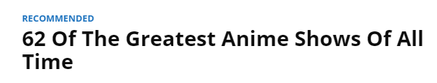 greatest anime ever