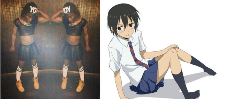 anime boy skirt and young thug skirt