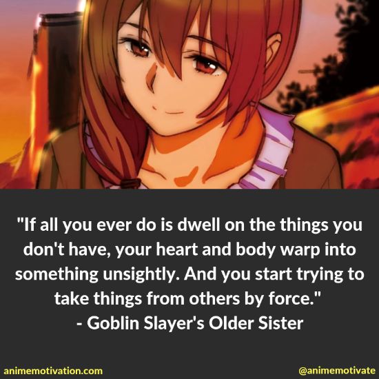 Goblin slayers older sister quotes