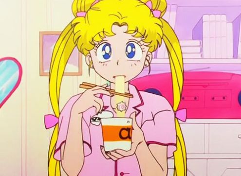 usagi sailor moon eating | https://animemotivation.com/anime-girls-with-long-hair/