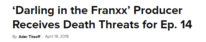 darling in the franxx death threats