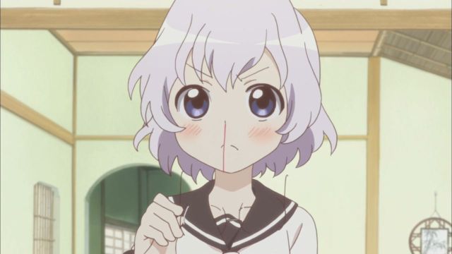 yuru yuri nose bleed | https://animemotivation.com/doga-kobo-anime/