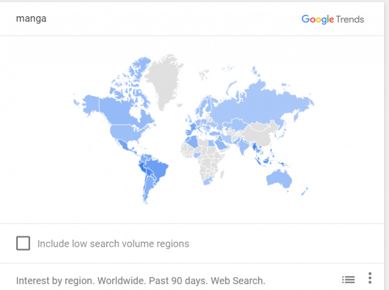 google trends manga 2020 countries map