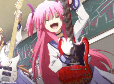 Yui angel beats playing guitar gif