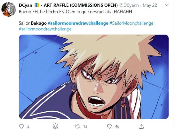 sailor moon redraw challenge bakugo