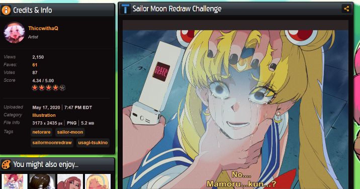 sailor moon redraw challenge funny