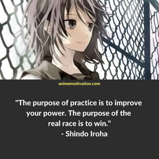 The purpose of practice is to improve your power. The purpose of the real race is to win.