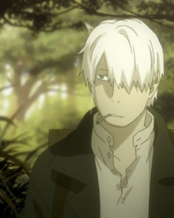 mushishi anime main character white hair