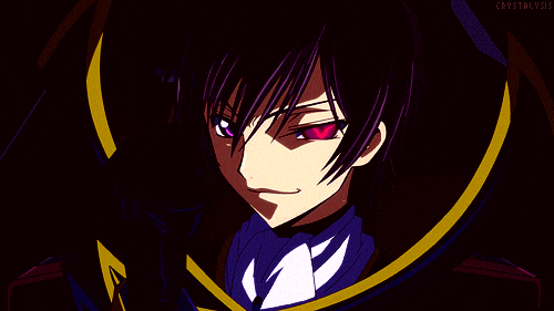 lelouch laughing gif smirk