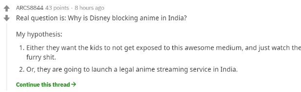 reddit anime banned india disney 2