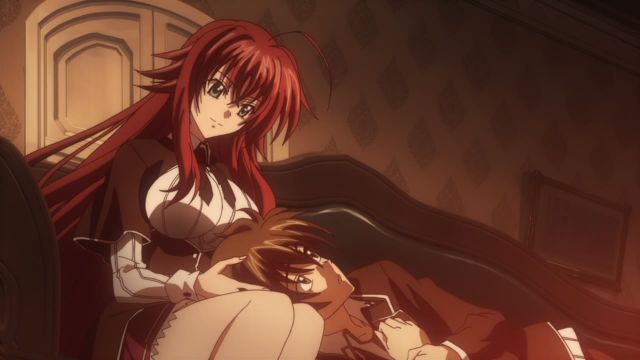rias gremory and issei lap pillow 1