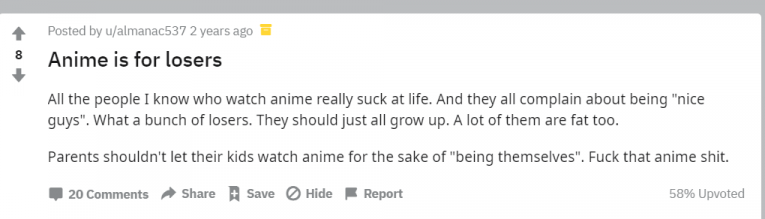 animei is for losers reddit