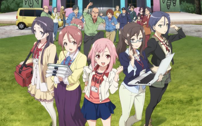 sakura quest anime characters cover