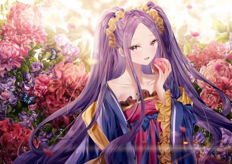 anime art beautiful pixiv purple hair