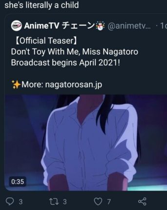 nagatoro child woke twitter | https://animemotivation.com/nagatoro-san-exposing-double-standards/