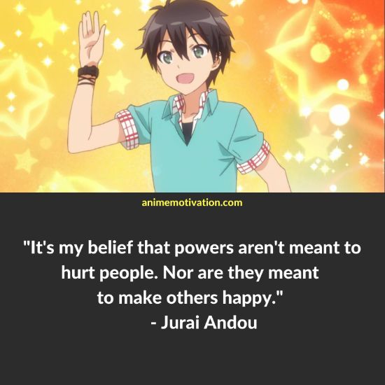 It's my belief that powers aren't meant to hurt people. Nor are they meant to make others happy.