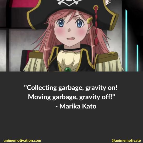 Collecting garbage, gravity on! Moving garbage, gravity off! - Marika Kato
