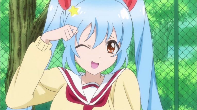 Anime Klutz Cute Girl Blue Hair