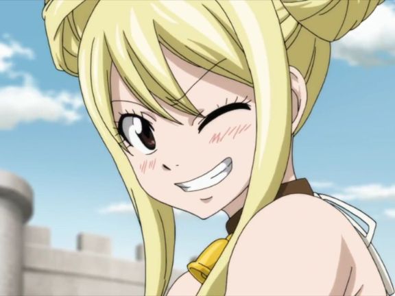 lucy heartfilia smile and wink 2