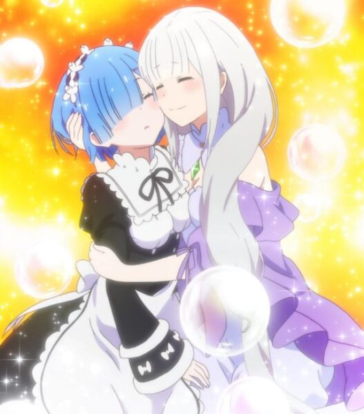 rem and emilia cute 1 | https://animemotivation.com/why-men-like-anime-so-much/