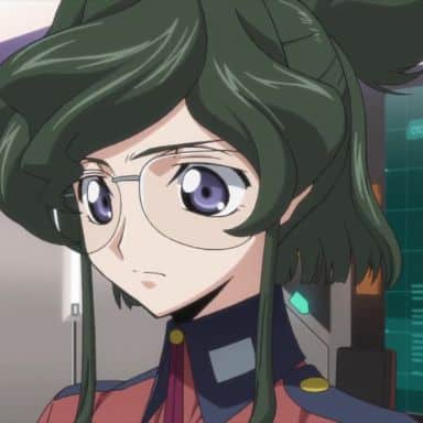 Garota de anime fofa surpresa usando óculos ícone retrato