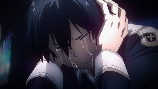 Sword Art Online kirito depressed sad crying