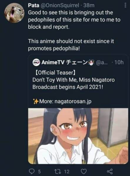Nagatoro Pedo Controversy Tweets
