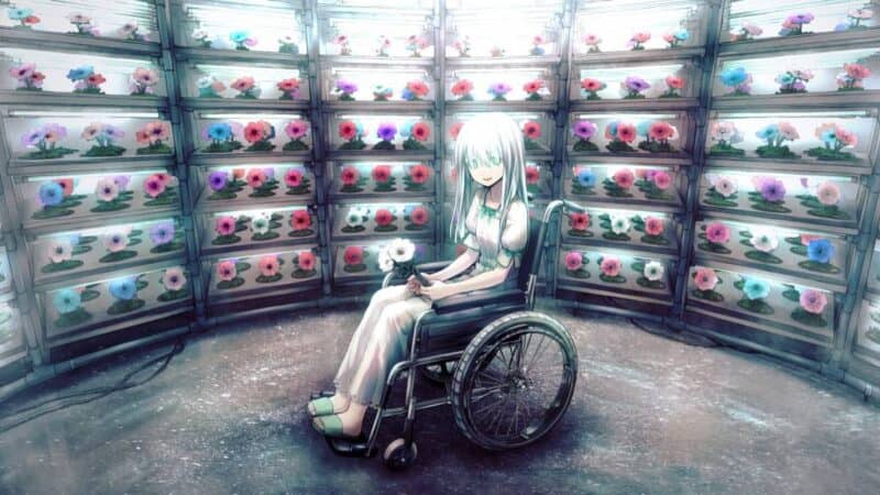 Anime Girl Wheelchair Disability Wallpaper Art