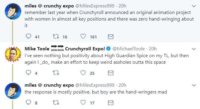 crunchyroll manager response tweets high guardian spice