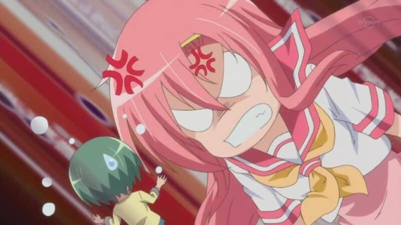Cute Anime Girl Pink Hair Angry