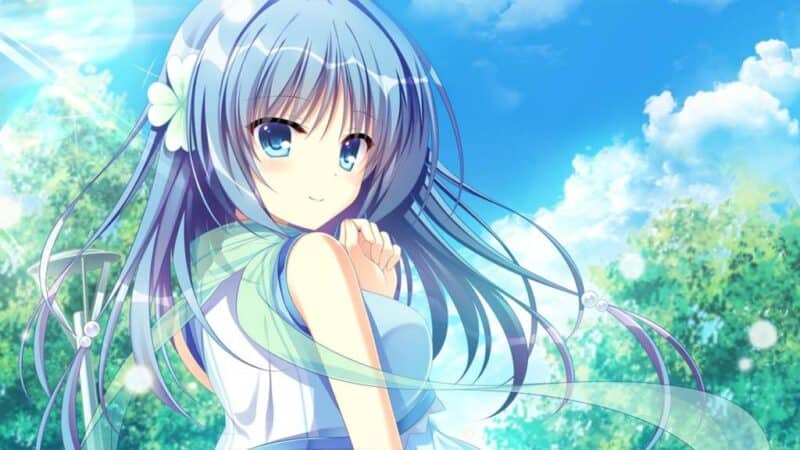 Anime Girl Blue Hair Cute Wallpaper Art