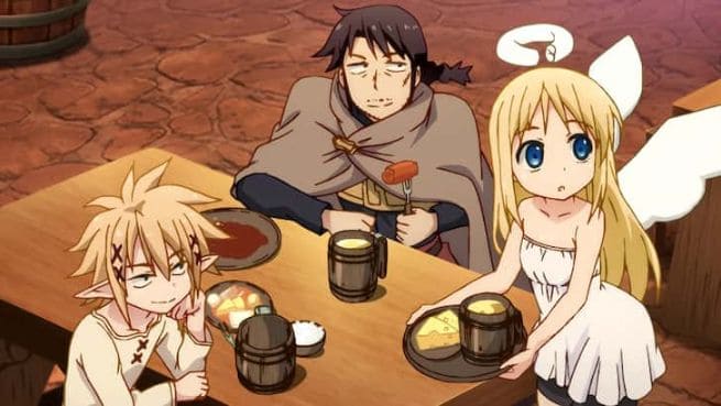 Ishuzoku Reviewers table drinks anime