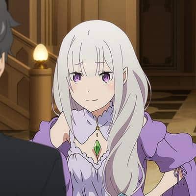 Emilia cute purple eyes anime