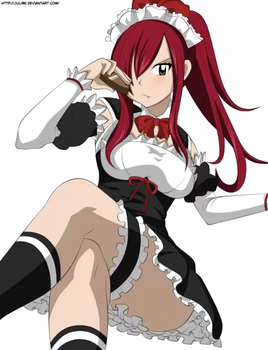erza scarlet maid hot thick thighs