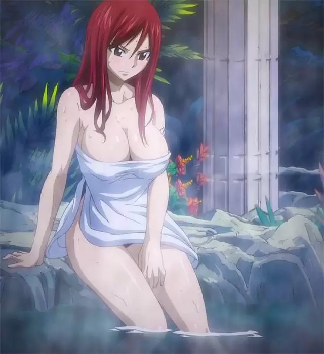 erza wearing towel fairy tail